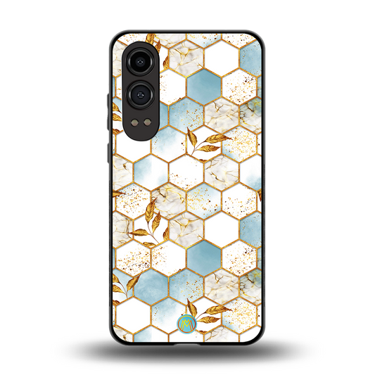 white marble tiles back phone cover | glass case for oneplus nord ce 4 lite
