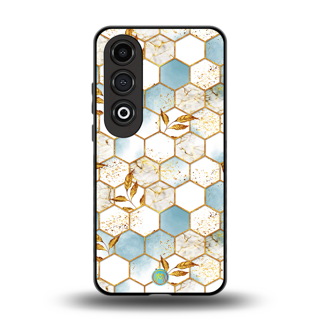 white marble tiles back phone cover | glass case for oneplus nord ce 4