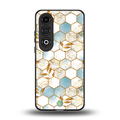white marble tiles back phone cover | glass case for oneplus nord ce 4