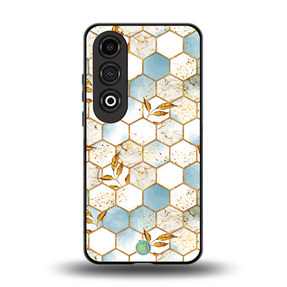 white marble tiles back phone cover | glass case for oneplus nord ce 4