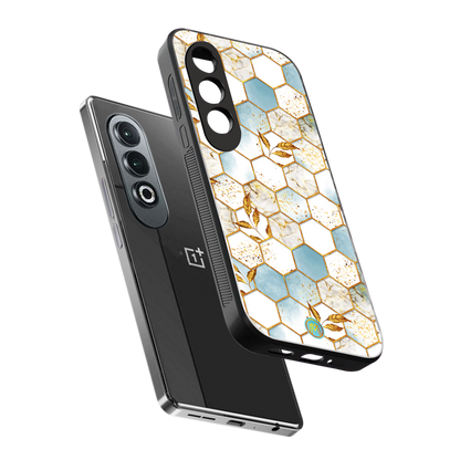white marble tiles back phone cover | glass case for oneplus nord ce 4