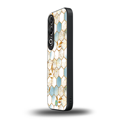 white marble tiles back phone cover | glass case for oneplus nord ce 4