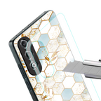 white marble tiles back phone cover | glass case for oneplus nord ce 4