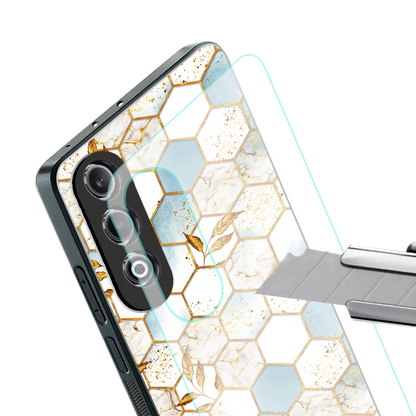 white marble tiles back phone cover | glass case for oneplus nord ce 4