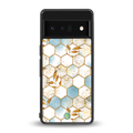 white marble tiles back phone cover | glass case for google pixel 6 pro