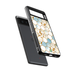 white marble tiles back phone cover | glass case for google pixel 6