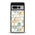 white marble tiles back phone cover | glass case for google pixel 7 pro