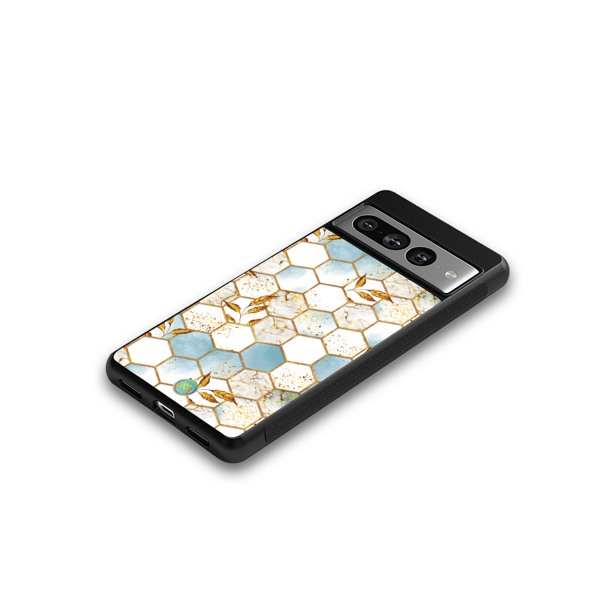 white marble tiles back phone cover | glass case for google pixel 7 pro