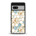 white marble tiles back phone cover | glass case for Google Pixel 7