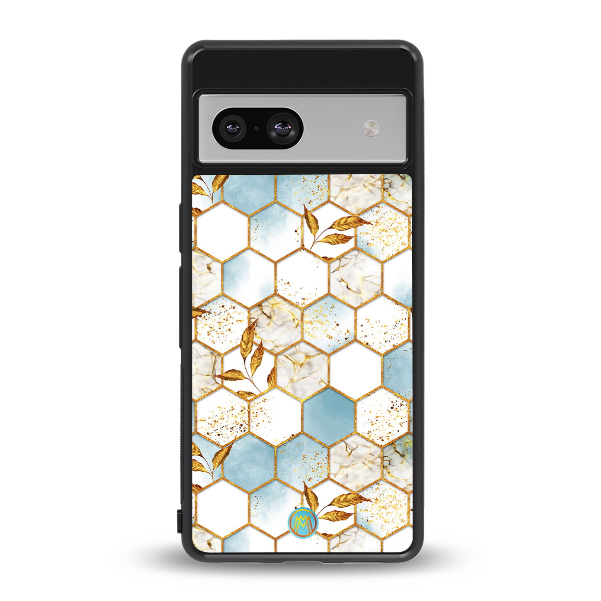 white marble tiles back phone cover | glass case for Google Pixel 7A