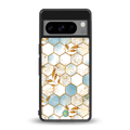 white marble tiles back phone cover | glass case for google pixel 8 pro