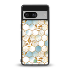 white marble tiles back phone cover | glass case for Google Pixel 8