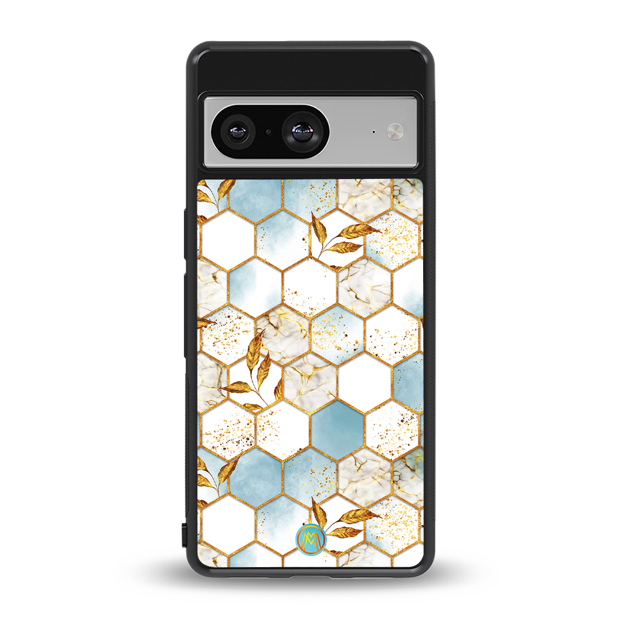 white marble tiles back phone cover | glass case for Google Pixel 8