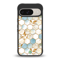 white marble tiles back phone cover | glass case for google pixel 9