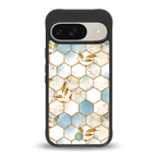 white marble tiles back phone cover | glass case for google pixel 9