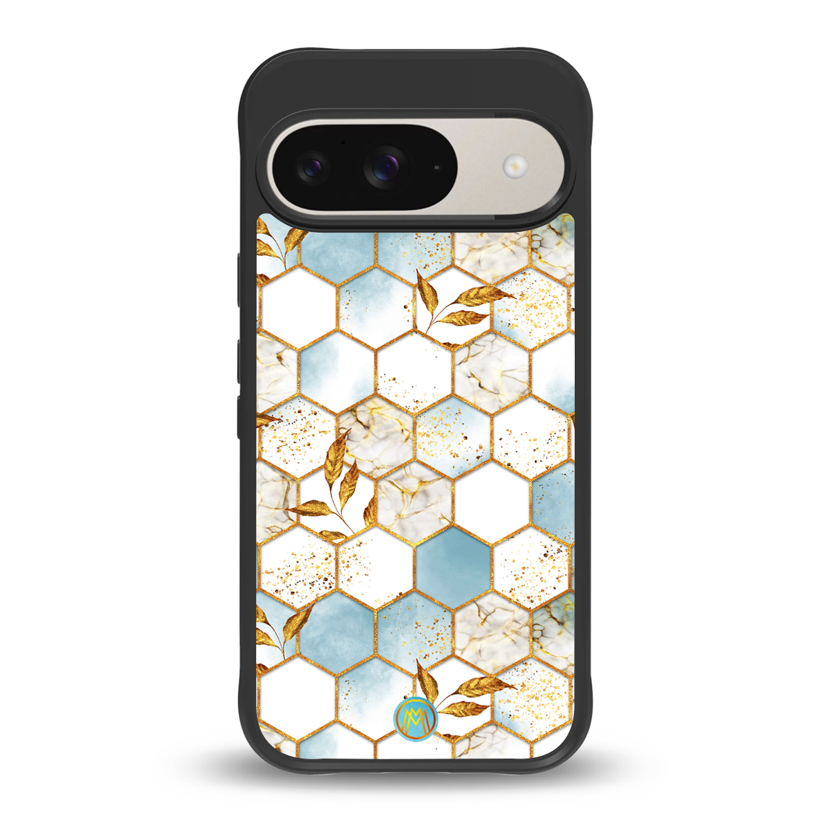 white marble tiles back phone cover | glass case for google pixel 9