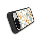 white marble tiles back phone cover | glass case for google pixel 9