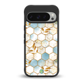 white marble tiles back phone cover | glass case for google pixel 9 pro