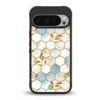 white marble tiles back phone cover | glass case for google pixel 9 pro