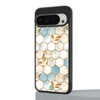 white marble tiles back phone cover | glass case for google pixel 9 pro