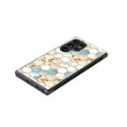 white marble tiles back phone cover | glass case for samsung galaxy s23 ultra