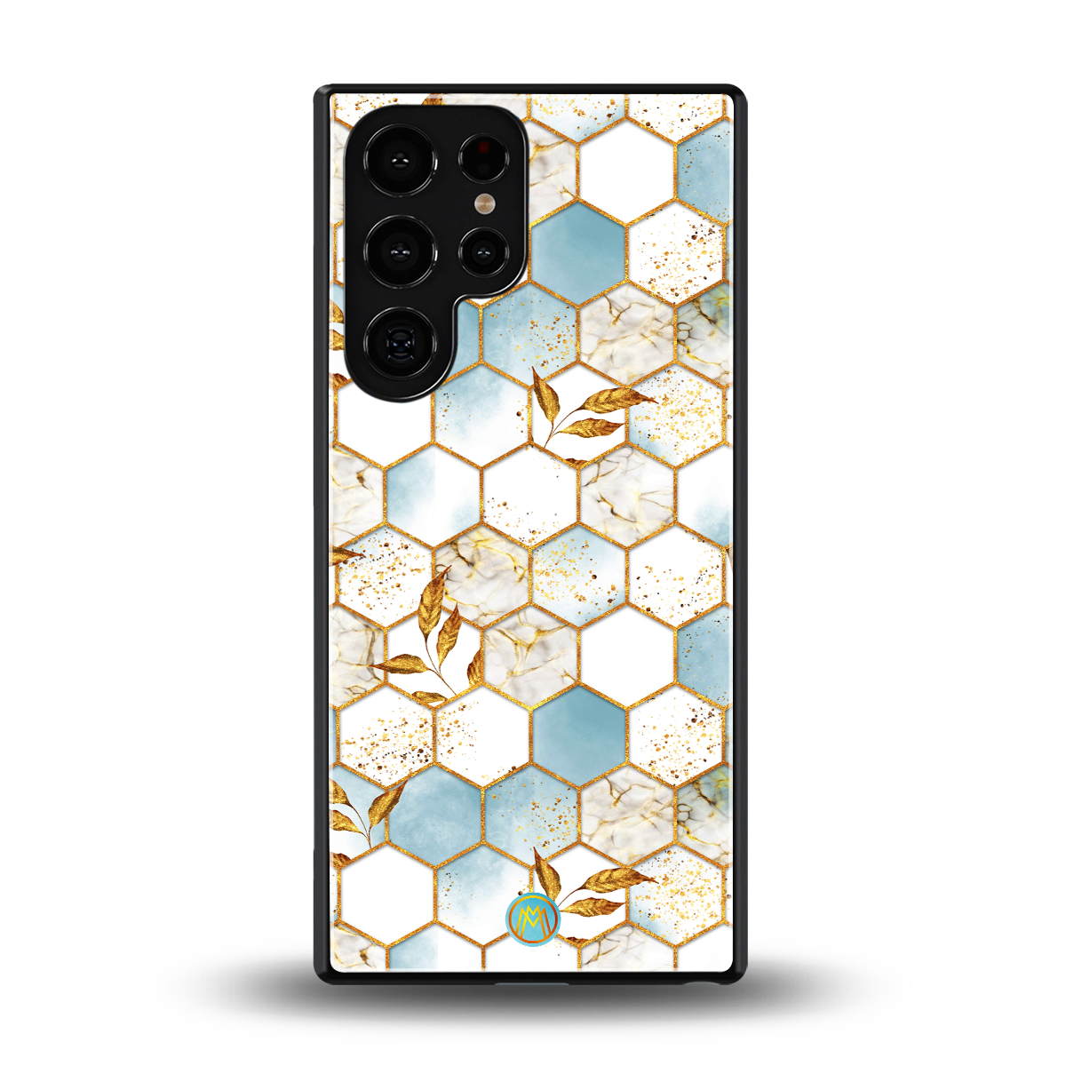 white marble tiles back phone cover | glass case for samsung galaxy s25 ultra