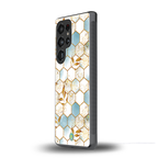 white marble tiles back phone cover | glass case for samsung galaxy s25 ultra