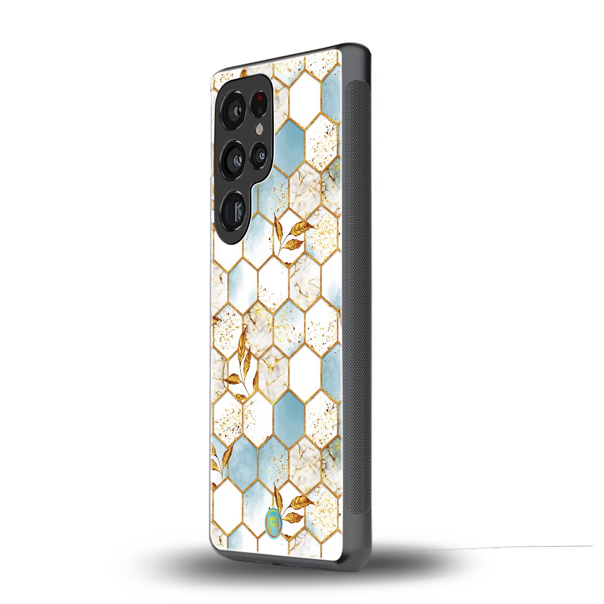 white marble tiles back phone cover | glass case for samsung galaxy s25 ultra