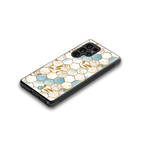 white marble tiles back phone cover | glass case for samsung galaxy s25 ultra