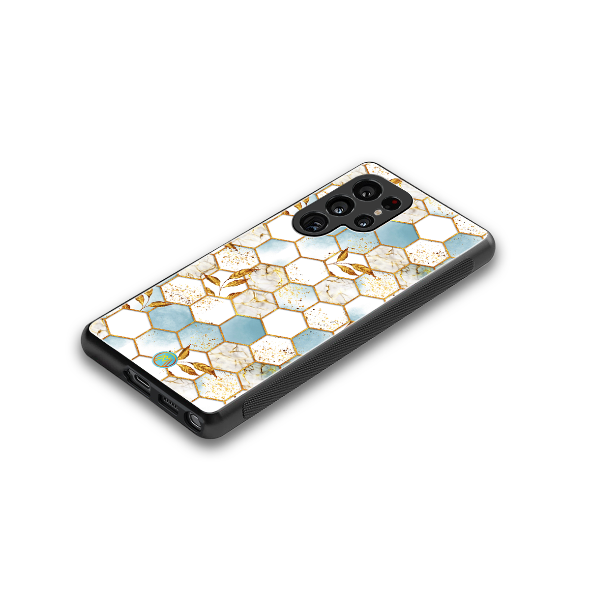 white marble tiles back phone cover | glass case for samsung galaxy s25 ultra