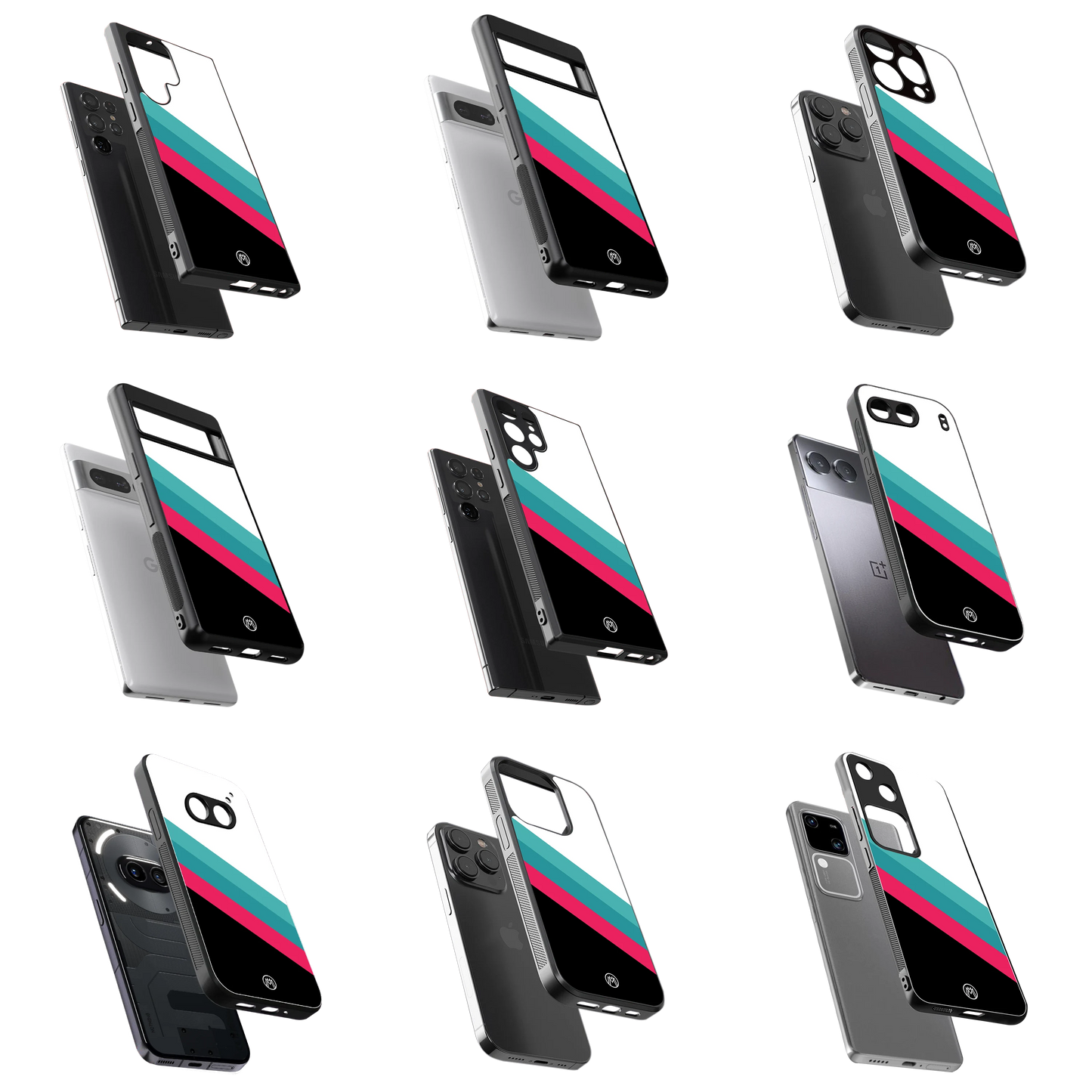 Durable Glass Back Mobile Case for iPhone, Samsung, OnePlus, Google Pixel, Redmi, Vivo, Oppo