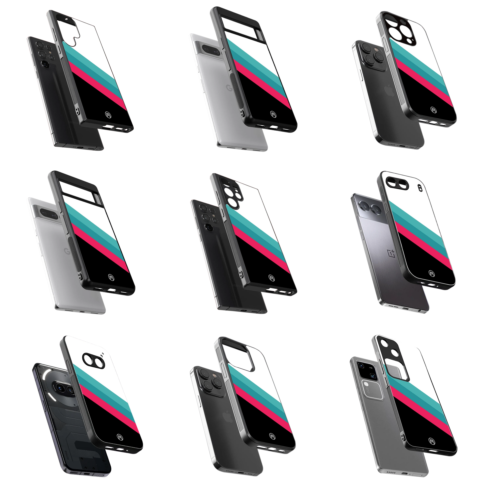 Durable Glass Back Mobile Case for iPhone, Samsung, OnePlus, Google Pixel, Redmi, Vivo, Oppo
