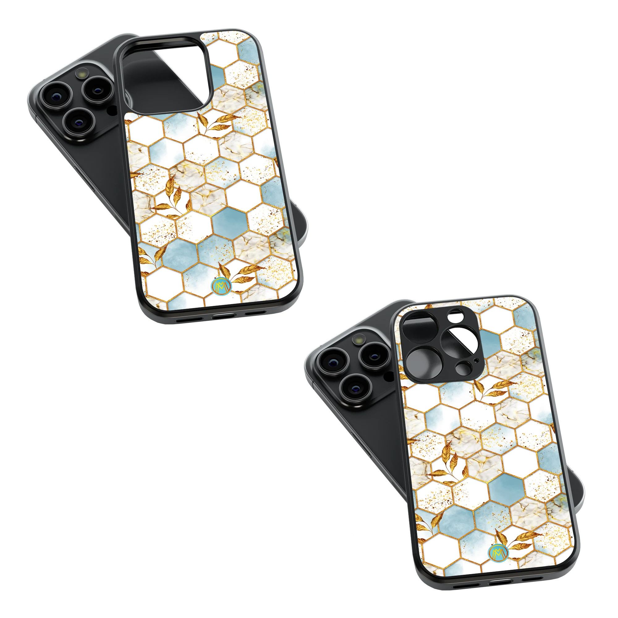 Trendy Glass Back Mobile Case for iPhone, Samsung, Redmi, OnePlus, Google Pixel, Motorola