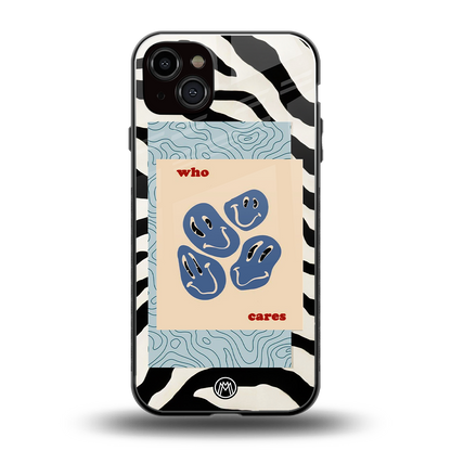who cares back phone cover | glass case for iphone 14 plus