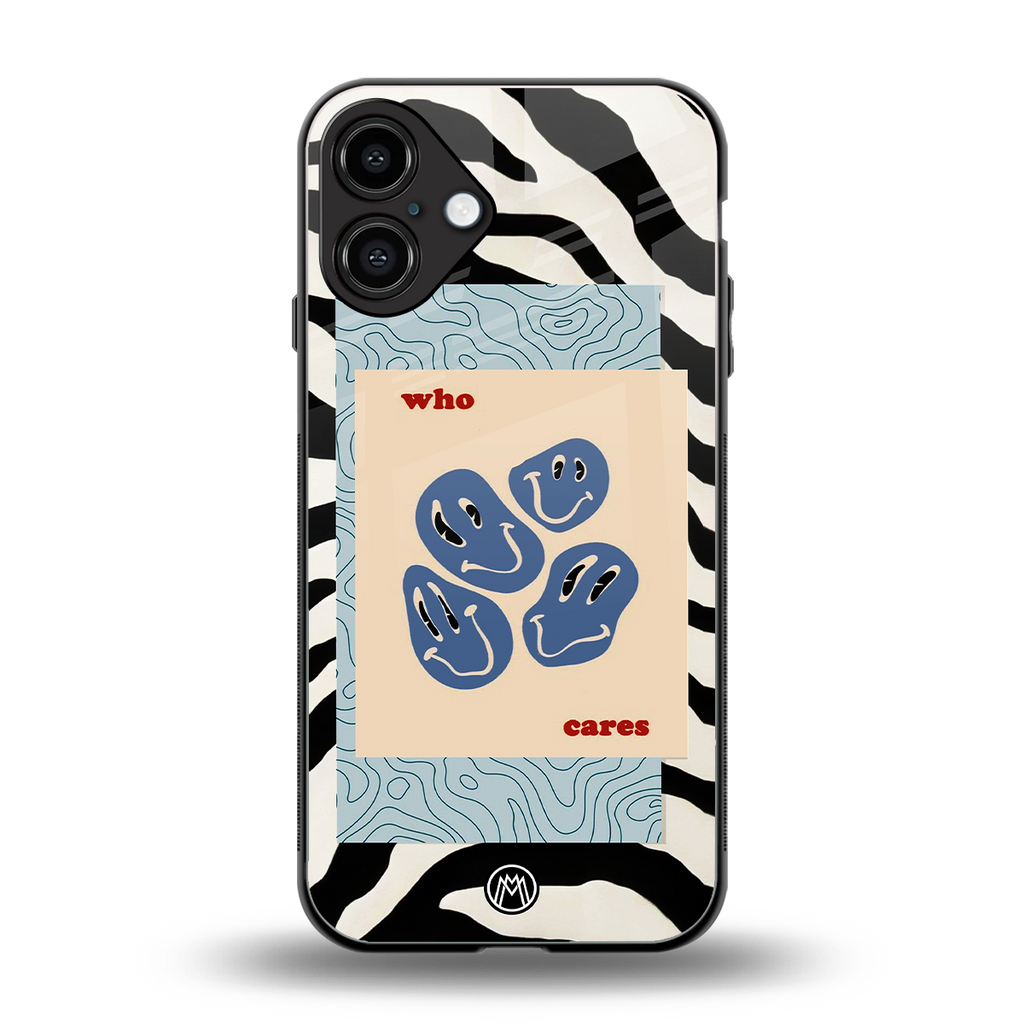 who cares back phone cover | glass case for iphone 16 plus