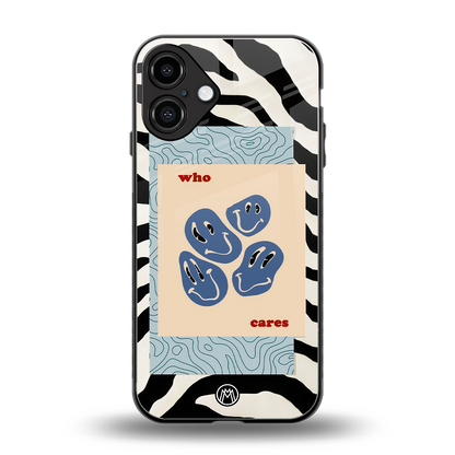who cares back phone cover | glass case for iphone 16 plus