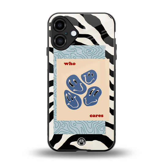 who cares back phone cover | glass case for iphone 16 plus