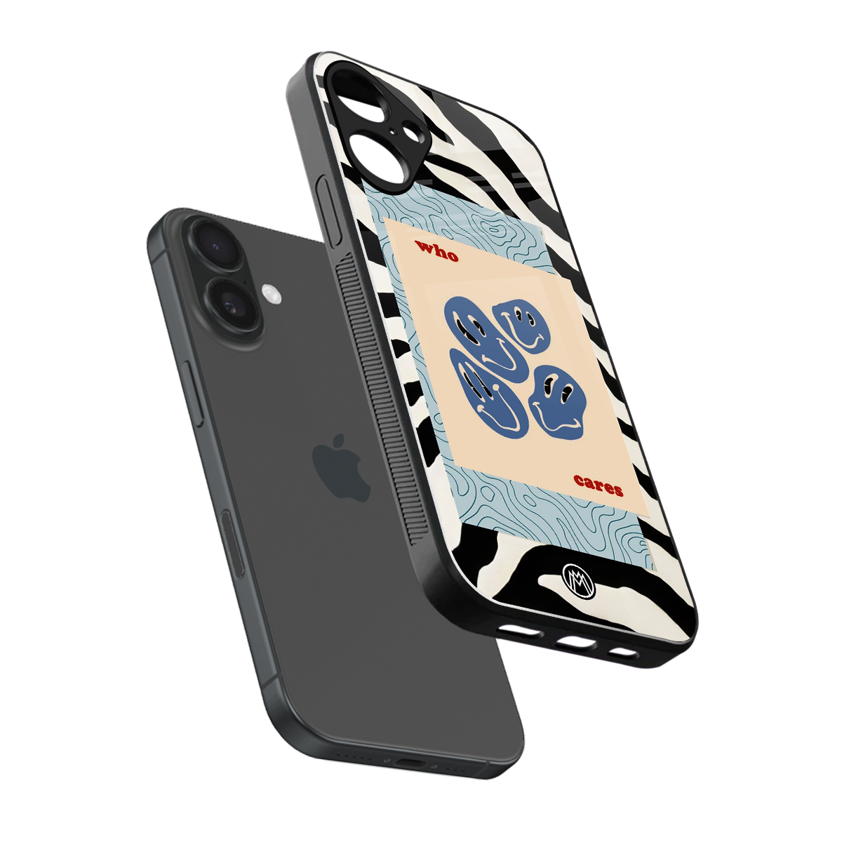 who cares back phone cover | glass case for iphone 16 plus