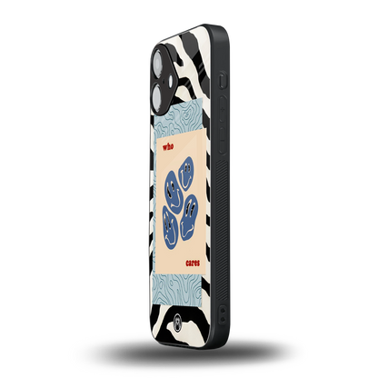 who cares back phone cover | glass case for iphone 16 plus