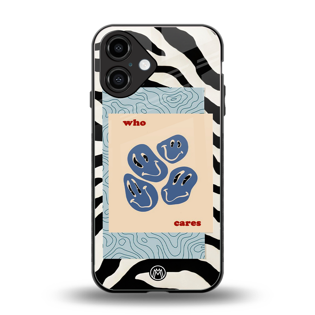 who cares back phone cover | glass case for iphone 16