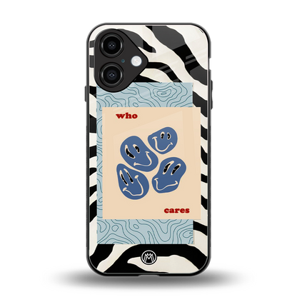 who cares back phone cover | glass case for iphone 16