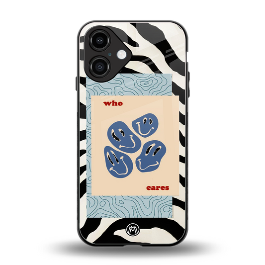 who cares back phone cover | glass case for iphone 16