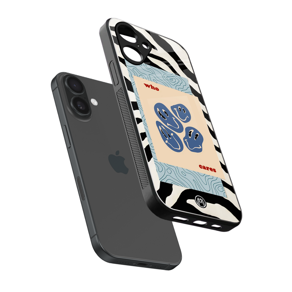 who cares back phone cover | glass case for iphone 16