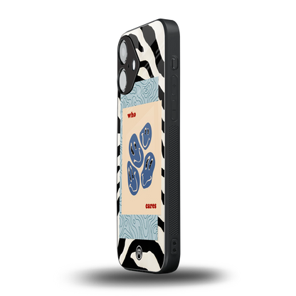 who cares back phone cover | glass case for iphone 16