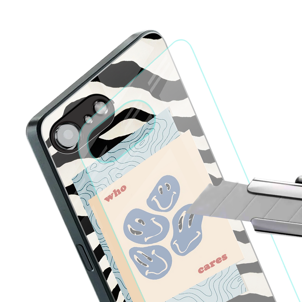who cares back phone cover | glass case for iphone 16e