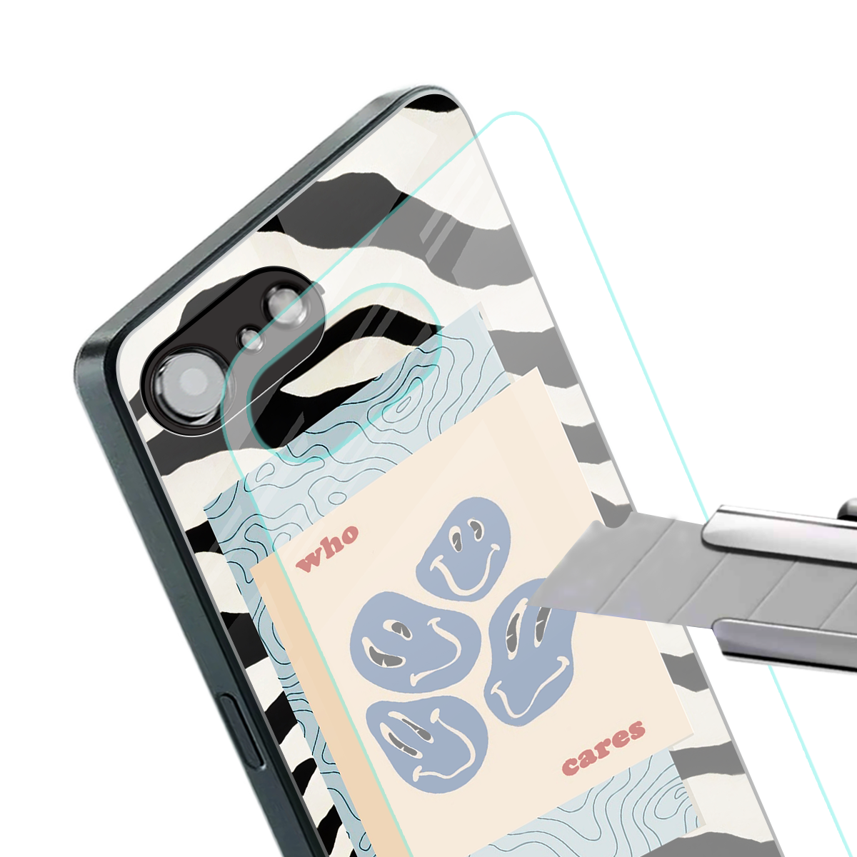 who cares back phone cover | glass case for iphone 16e