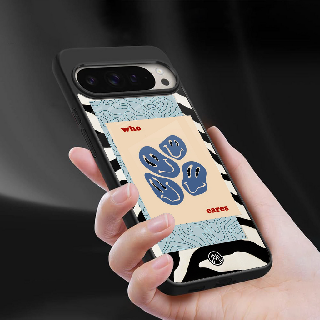 who cares back phone cover | glass case for google pixel 9 pro