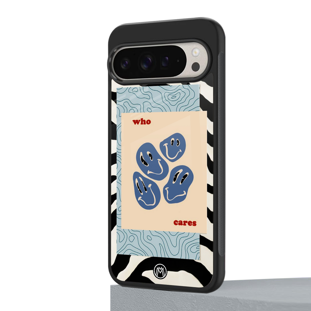 who cares back phone cover | glass case for google pixel 9 pro