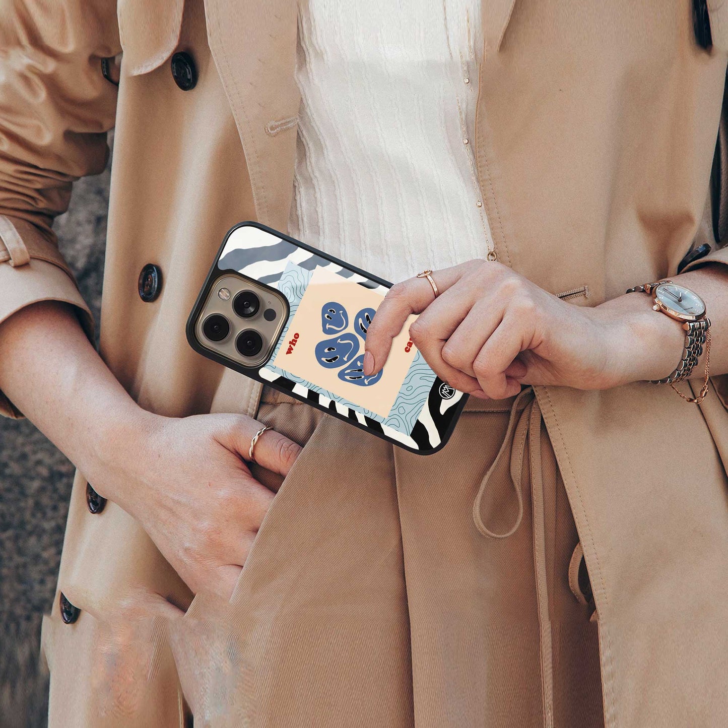 who cares back phone cover | glass case for iphone 14 pro max