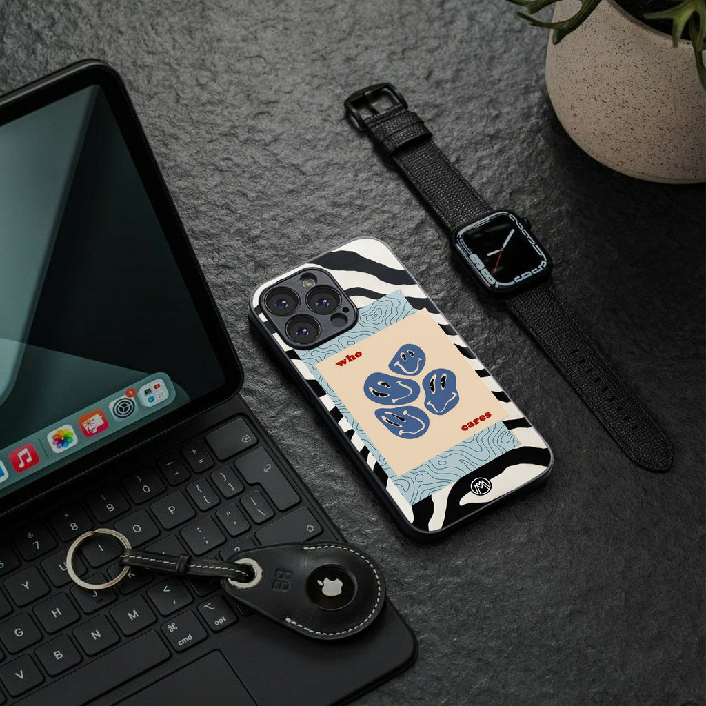 who cares back phone cover | glass case for iphone 16 pro max
